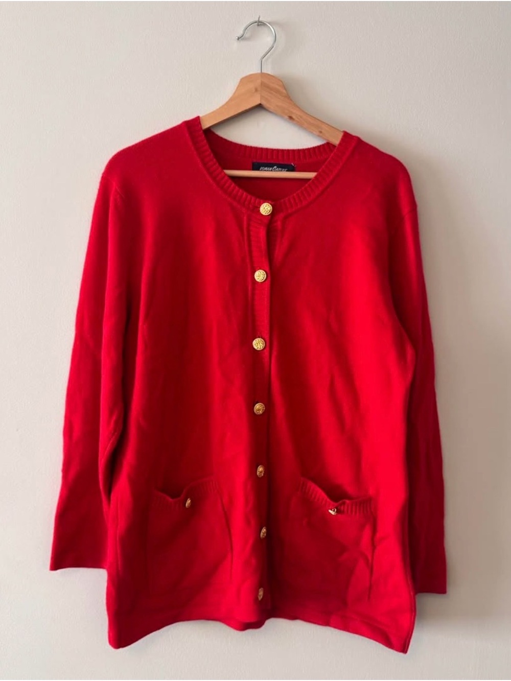 Vintage Roman Castile Tokyo Red Cardigan | Gold Buttons | Size L